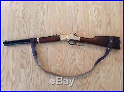 2 Wide Leather NO DRILL Rifle Sling For Henry Rifles. Brown Leather