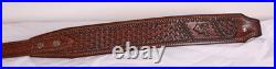 2 wide Western style hand tooled cowhide Leather Rifle Sling Adjustable