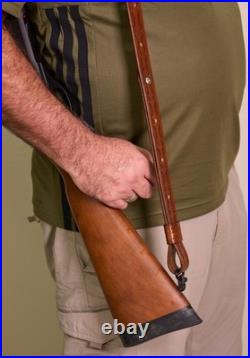 2 wide Western style hand tooled cowhide Leather Rifle Sling Adjustable