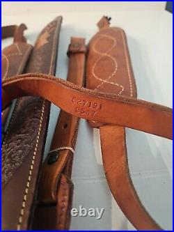 3 Leather Rifle Slings, Deer on sling, Hand Tooled, Two Of Them Are Plain, 9/36