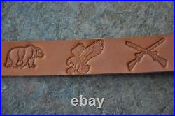 3 Personalized Custom Quality Leather Rifle Gun Sling Amish Made Adjustable