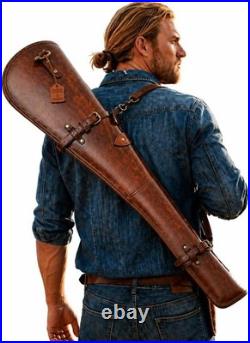 33 Leather Rifle Scabbard Gun Protection Hunting Carrying Shoulder Strap USA