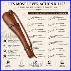 33 Leather Rifle Scabbard Gun Protection Hunting Carrying Shoulder Strap USA