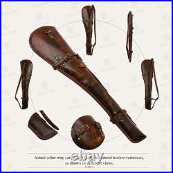 33 Leather Rifle Scabbard Gun Protection Hunting Carrying Shoulder Strap USA
