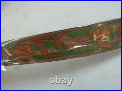 455 Genuine Leather Rifle Sling With A Green Background With Rustic Floral
