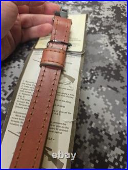 AA&E LEATHERCRAFT TOOLED ELK PADDED SUEDE BACKED LEATHER RIFLE SLING With SWIVELS