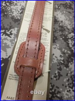 AA&E LEATHERCRAFT TOOLED ELK PADDED SUEDE BACKED LEATHER RIFLE SLING With SWIVELS