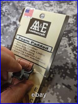 AA&E LEATHERCRAFT TOOLED ELK PADDED SUEDE BACKED LEATHER RIFLE SLING With SWIVELS