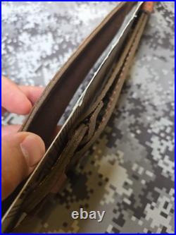 AA&E LEATHERCRAFT TOOLED ELK PADDED SUEDE BACKED LEATHER RIFLE SLING With SWIVELS