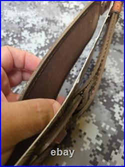 AA&E LEATHERCRAFT TOOLED ELK PADDED SUEDE BACKED LEATHER RIFLE SLING With SWIVELS