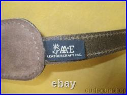 AA&E Leathercraft Brown Leather Embossed Padded Rifle Sling No 1007