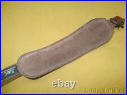 AA&E Leathercraft Brown Leather Embossed Padded Rifle Sling No 1007
