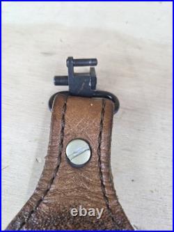 AA&E Leathercraft Brown Leather Embossed Padded Rifle Sling No 3065 Whitetail