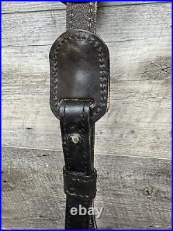 AA&E Leathercraft Rifle Sling (Deer Design) Embossed Leather Cowhide Rare Black