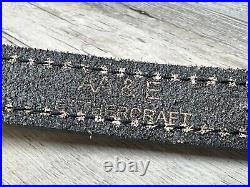 AA&E Leathercraft Rifle Sling (Deer Design) Embossed Leather Cowhide Rare Black