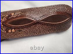AA&E Top Grain Cowhide Padded Rifle Sling DEER/Buck WithAcorns Etched With Swivels