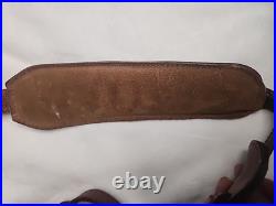 AA&E Top Grain Cowhide Padded Rifle Sling DEER/Buck WithAcorns Etched With Swivels