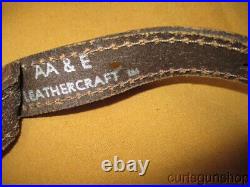 AA and E Leathercraft Rifle Sling 1 Inch Brown Leather with Decorative Scene
