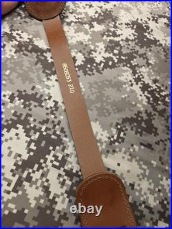 Aa&e Brown Leather Stitched Suede Backed Leather Rifle Sling With Swivels