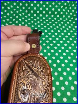 Aa&e Capital Leather LC Smith Tooled Stitched Suede Backed Padded Rifle Sling