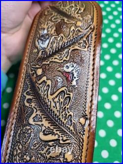 Aa&e Capital Leather LC Smith Tooled Stitched Suede Backed Padded Rifle Sling