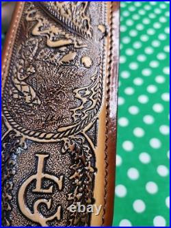 Aa&e Capital Leather LC Smith Tooled Stitched Suede Backed Padded Rifle Sling