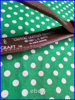 Aa&e Capital Leather LC Smith Tooled Stitched Suede Backed Padded Rifle Sling