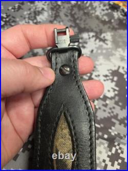 Aa&e Leathercraft Stitched Tooled Whitetail Buck Camo Suede Backed Rifle Sling