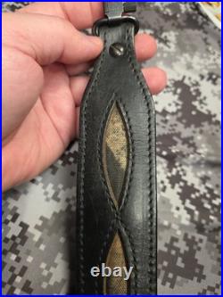 Aa&e Leathercraft Stitched Tooled Whitetail Buck Camo Suede Backed Rifle Sling