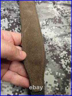 Aa&e Leathercraft Stitched Tooled Whitetail Buck Camo Suede Backed Rifle Sling