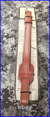 Aa&e Leathercraft Tooled Elk Padded Suede Backed Leather Rifle Sling W Swivels