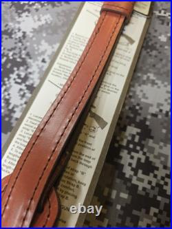 Aa&e Leathercraft Tooled Elk Padded Suede Backed Leather Rifle Sling W Swivels