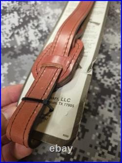 Aa&e Leathercraft Tooled Elk Padded Suede Backed Leather Rifle Sling W Swivels