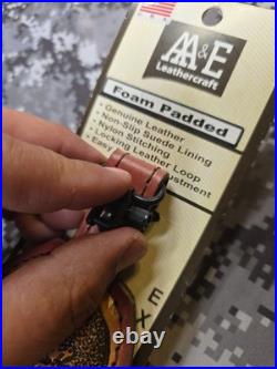 Aa&e Leathercraft Tooled Elk Padded Suede Backed Leather Rifle Sling W Swivels