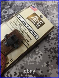 Aa&e Leathercraft Tooled Mule Deer Buck Hide Suede Backed Leather Rifle Sling