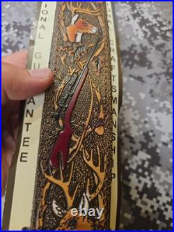 Aa&e Leathercraft Tooled Whitetail Rifle Acorn Leather Rifle Sling W Swivels