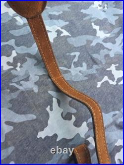 Aa&e White Stitched Suede 2 Diamond Suede Backed Leather Rifle Sling