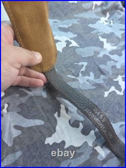 Aa&e White Stitched Suede 2 Diamond Suede Backed Leather Rifle Sling