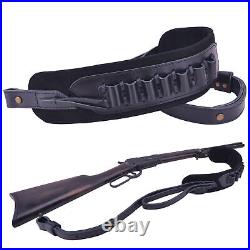 thumbnail image 2 of Cowhide Leather Rifle Sling With Shell Loops - Adjustable Ammo Holder For .308, .45-70, 12GA, .22LR, And More 2 of 12