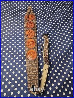 African Big Game Hunting Leather Thumbhole Rifle Sling Suede Backed W Swivels