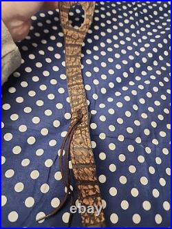 African Big Game Hunting Leather Thumbhole Rifle Sling Suede Backed W Swivels