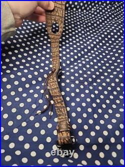 African Big Game Hunting Leather Thumbhole Rifle Sling Suede Backed W Swivels