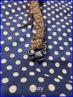 African Big Game Hunting Leather Thumbhole Rifle Sling Suede Backed W Swivels