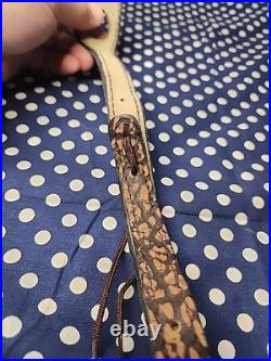 African Big Game Hunting Leather Thumbhole Rifle Sling Suede Backed W Swivels
