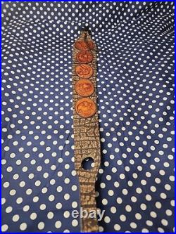 African Big Game Hunting Leather Thumbhole Rifle Sling Suede Backed W Swivels