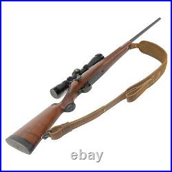 Ajustable Buffalo Cowhide Leather Rifle Gun Sling, Padded Handmade Gun Strap