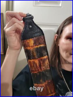 Alligator skin Rifle Sling CUSTOM hand crafted padded Genuine Brown and Black
