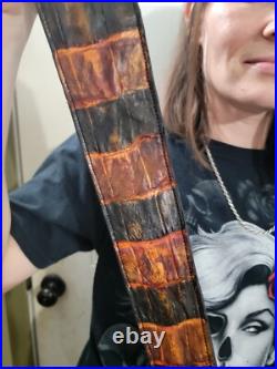 Alligator skin Rifle Sling CUSTOM hand crafted padded Genuine Brown and Black