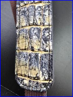 Alligator skin Rifle Sling CUSTOM handcrafted padded Genuine with CLOACA gluteus
