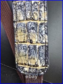 Alligator skin Rifle Sling CUSTOM handcrafted padded Genuine with CLOACA gluteus